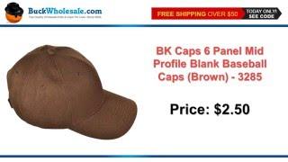 BK CAPS 6 PANEL MID PROFILE BLANK BASEBALL CAPS (BROWN) - 3285