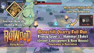 Rotwood Early Access - Bonechill Quarry [F3 Hammer] No Armor Run | Solo Him Challenge (Rook Boss)
