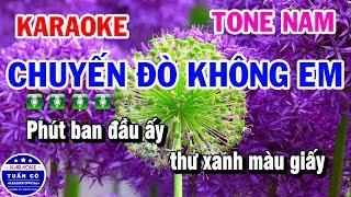 Karaoke Chuyến Đò Không Em | Nhạc Sống Tone Nam | Karaoke Tuấn Cò