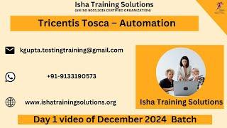 Tricentis Tosca–Automation Day 1 on 19th Dec 2024. Pls call/WhatsApp us +91-9133190573 to enroll