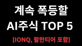 AI 주식 TOP5 본격적으로 급등하는 이유 (IONQ, 팔란티어 포함)