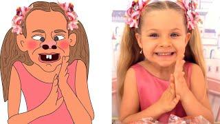 Diana testes different icecream drawing meme||kids diana show