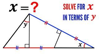 Can you find the angle X in terms of Y? | (Triangle) | #math #maths | #geometry