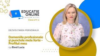 Dezvoltarea personală, Clasa a VI-a, Domeniile profesionale şi punctele mele forte - Profilul meu