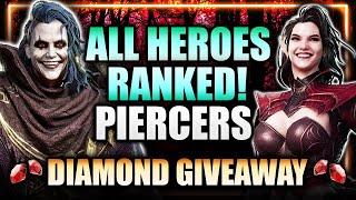 ALL PIERCER HEROES Ranked! Worst to Best FULL BREAKDOWN + Diamond Giveaway ⁂ Watcher of Realms