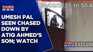 Atiq Ahmed's Son Seen Chasing Umesh Pal Inside Street In New CCTV Footage | Watch Dramatic Video