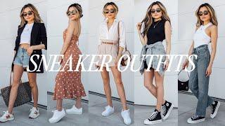 SNEAKER LOOKBOOK 2022 | Summer Vacation Back to School Outfit Ideas DSW Shoe Haul | Miss Louie