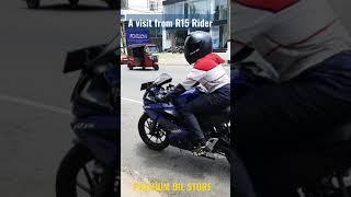 Yamaha R15 V.3 Rider visits PREMIUM OIL STORE Ft. HorrorDuke #shorts