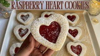 Raspberry Heart Linzer Cookies  Bake With Me