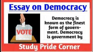 Essay on Democracy in English  ||  Study Pride Corner