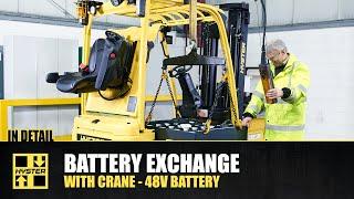 Electric Forklift truck Battery exchange - HysterⓇ Power Solutions