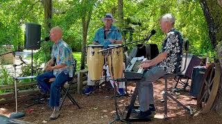 Trifecta plays”Up On the Roof” by The Drifters  at the Vine Hill house, Sebastopol, California ￼