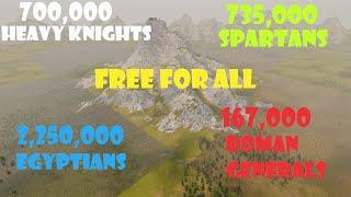 Spartans vs Roman Generals vs Heavy Knights vs Egyptians | Free For All | UEBS 2