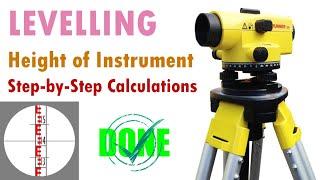 Levelling l Height of Instrument (Collimation) Method (Bookings & Calculations)