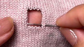 Magical Way to Repair a Hole in a Knitted Sweater