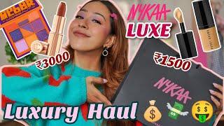 FINALLY!! A Nykaa LUXURY Haul  Charlotte Tilbury/ Huda Beauty/ Bobby Brown