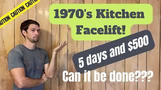 1970s Kitchen update for $500 in 5 days! Can it be done?? Pt.1