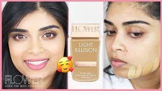 FLOWER BEAUTY LIGHT ILLUSION FOUNDATION REVIEW AND MAKEUP TUTORIAL! FOR MEDIUM SKIN TONES