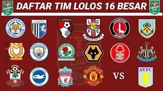 Daftar Tim Lolos 16 Besar Carabao Cup 2022-2023