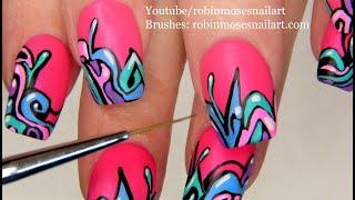 Neon SUMMER Nails | Abstract Graffiti Nail Art Design Technique