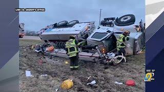 Alliant Energy truck crashes on Highway 151 in Marion