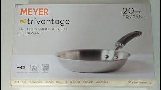 Unboxing Meyer Stainless steel Frypan |Meyer Trivantage Tri-Ply Stainless steel Cookware | 20 c.m.