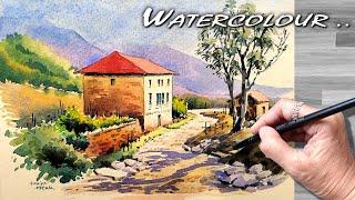  Relaxing Watercolour Landscape Painting for Beginners to Advanced | जलरंग निसर्गचित्र पेंटिंग