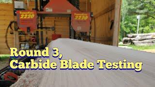 Carbide blade testing round 3, finally got it cutting great again!