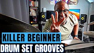 3 KILLER DRUM SET GROOVES FOR BEGINNERS | Jazz Drummer Q-Tip Lesson of the Week