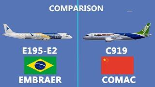 Comparison of Embraer E195-E2  vs Comac C919 aircraft.