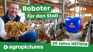 Automatischer Kuhstall: Roboter zum Füttern, Einstreuen und Entmisten | Hetwin Fütterungstechnik