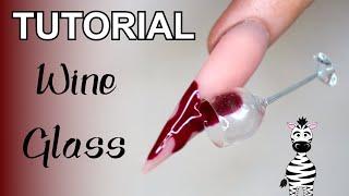 EXTREME 3D Spilled Wine Glass Acrylic and Gel Nail Art Tutorial