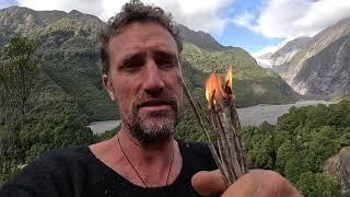 wet rainforest firelighting with Josh James New Zealand