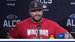 Kyle from Waltham? Schwarber sports local town in post-game press conference | Boston 25 News