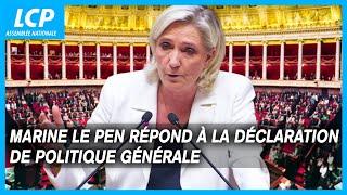 Marine Le Pen, sa réponse à la déclaration de politique générale de Michel Barnier - 1/10/2024