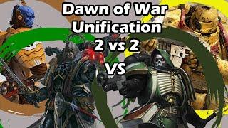 Dawn of War Unification: 2 vs 2 Fallen Angels, Tau vs Dark Angels, Imperial Fists