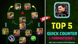 Top 5 Best Quick Counter Custom Formation In eFootball 2024 Mobile || Best Custom Formation