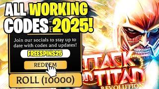 *NEW* ALL WORKING CODES FOR ATTACK ON TITAN REVOLUTION IN 2025! ROBLOX ATTACK ON TITAN CODES