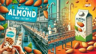 How are MILLIONS of ALMONDS Harvested? Inside the ALMOND MILK Factory: How It's Made! 
