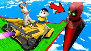 SHINCHAN AND FRANKLIN TRIED THE IMPOSSIBLE DEADPOOL MEGA RAMP PARKOUR WITH SUPERCAR CHALLENGE GTA 5