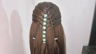 Nice ! Very easy beautiful hairstyle for ladies/Saree hairstyle for long hair/Hair style girl simple