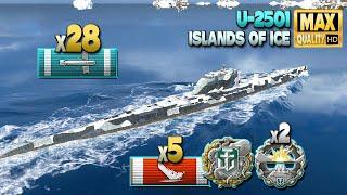 Submarine U-2501: MVP on map Islands of Ice - World of Warships