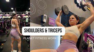 SHOULDER & TRICEP WORKOUT FOR GIRLS + planet fitness workout