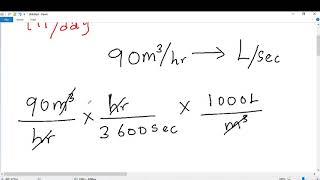 How to convert from cubic meters per hour and cubic meters per day to litres per seconds