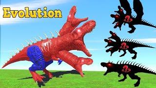 Spiderman T-rex Evolution vs Dinosaurs Fighting in Animal Revolt Battle Simulator