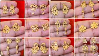 Under 1 gram Gold Stud Earrings Design||Daily wear gold earrings design ||Trendy Gold Earrings 2025