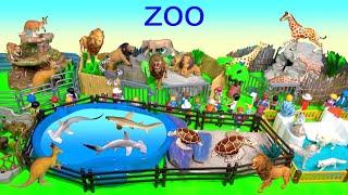 Happy Cute ZOO Animals - Toys for Kids - Lion Wolf Giraffe Shark - Wild Zoo Animals