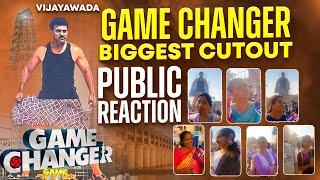 Watch Public Reaction on Indian Biggest Cut out Ram Charan #gamechanger #ramcharan