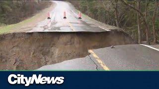 Quebec floods: massive sinkhole in Rawdon after heavy rain, flooding