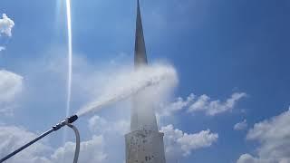 Pressure Washing a Church Steeple - Brentwood, TN